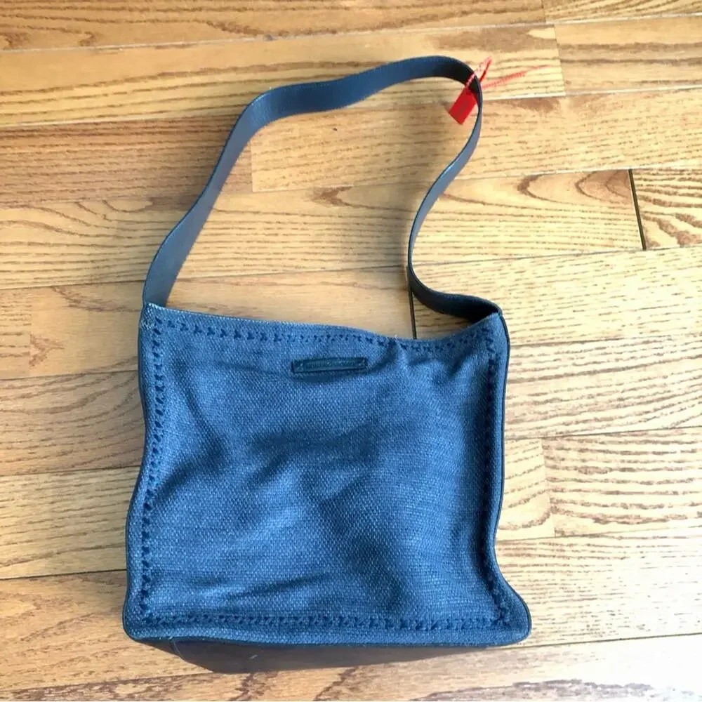 Hunting World Rare Authentic Canvas LeatherNavy Blue Women's Hobo Shoulder Bag